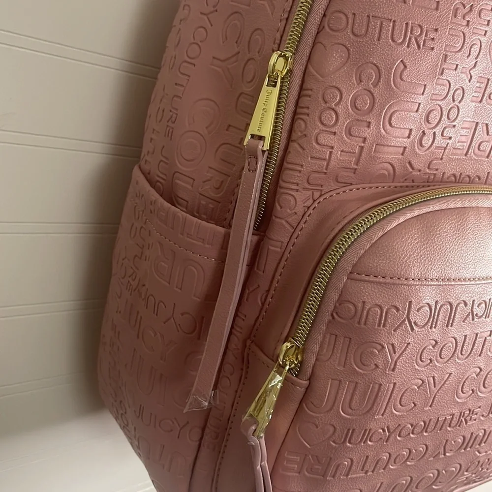 Juicy Couture backpack powder pink Word Play Emboss Faux Leather Coin Purse OS